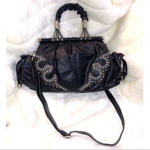 Schandra black leather bag